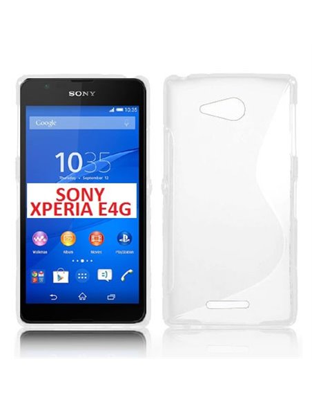 CUSTODIA GEL TPU SILICONE DOUBLE per SONY XPERIA E4G, SONY XPERIA E4G DUAL COLORE BIANCO - TRASPARENTE