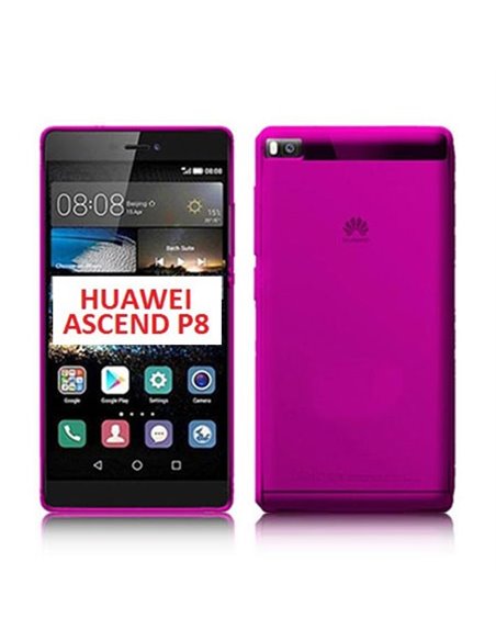 CUSTODIA GEL TPU SILICONE per HUAWEI ASCEND P8 COLORE ROSA - TRASPARENTE