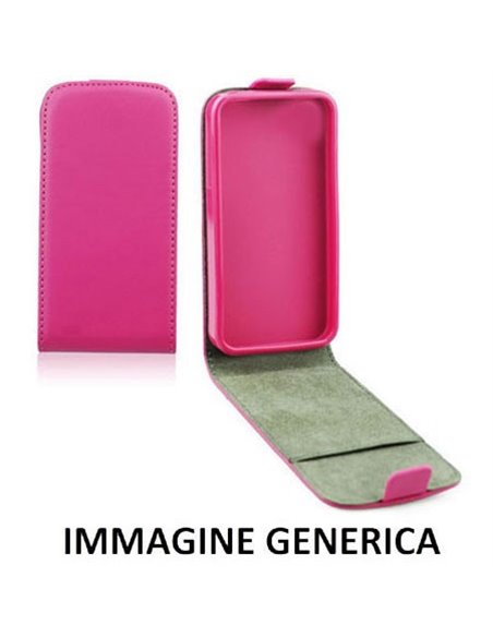 CUSTODIA FLIP VERTICALE SLIM SIMILPELLE per MICROSOFT LUMIA 540 DUAL SIM CON INTERNO IN TPU SILICONE COLORE ROSA