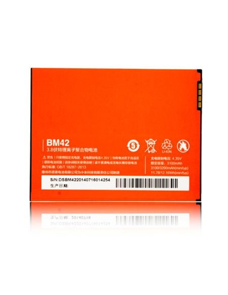 BATTERIA ORIGINALE XIAOMI BM42 per REDMI NOTE 5.5' 3100 mAh LI-ION BULK