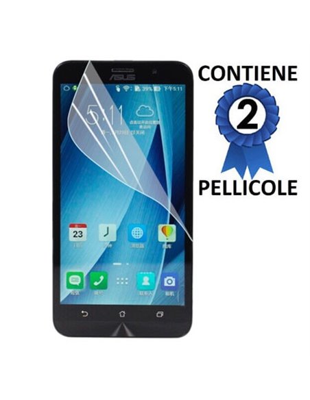 PELLICOLA PROTEGGI DISPLAY per ASUS ZENFONE 2 ZE500CL, ZE500ML, 5.0' POLLICI CONFEZIONE 2 PEZZI