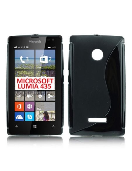 CUSTODIA GEL TPU SILICONE DOUBLE per MICROSOFT LUMIA 435 COLORE NERO