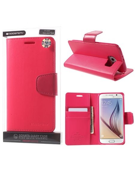 CUSTODIA per SAMSUNG GALAXY S6 (SM-G920) CON INTERNO IN TPU E STAND COLORE FUCSIA SONATA MERCURY BLISTER - ATTENZIONE!..