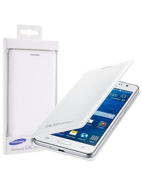 CUSTODIA FLIP COVER ORIGINALE SAMSUNG per G530H GALAXY GRAND PRIME COLORE BIANCO EF-WG530BWEGWW BLISTER