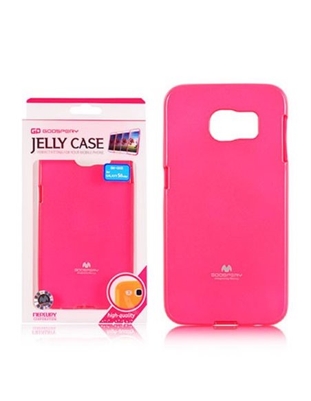 CUSTODIA GEL TPU SILICONE per SAMSUNG SM-G925 GALAXY S6 EDGE COLORE ROSA FLUORESCENTE ALTA QUALITA' MERCURY BLISTER