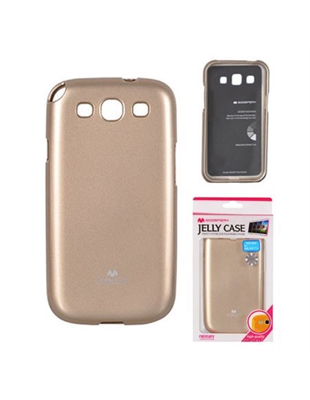 CUSTODIA GEL TPU SILICONE per SAMSUNG I9300 GALAXY S3, I9300i GALAXY S3 NEO COLORE ORO LUCIDO CON GLITTER ALTA QUALITA' MERCURY