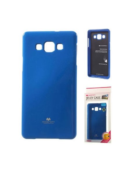 CUSTODIA GEL TPU SILICONE per SAMSUNG SM-A800F GALAXY A8 COLORE BLU LUCIDO CON GLITTER ALTA QUALITA' MERCURY BLISTER