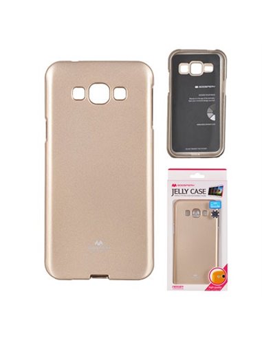 CUSTODIA GEL TPU SILICONE per SAMSUNG SM-A800F GALAXY A8 COLORE ORO LUCIDO CON GLITTER ALTA QUALITA' MERCURY BLISTER
