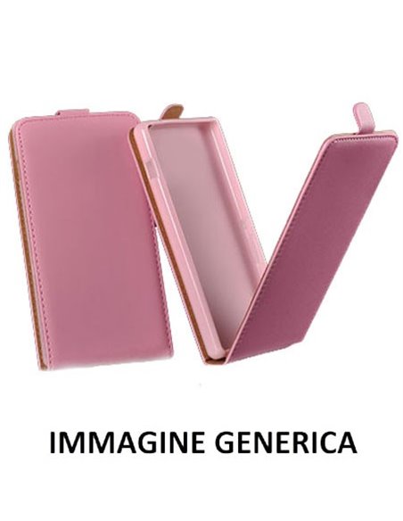 CUSTODIA FLIP VERTICALE SLIM SIMILPELLE per SONY XPERIA Z3 COMPACT D5803, D5833 CON INTERNO IN TPU SILICONE COLORE ROSA