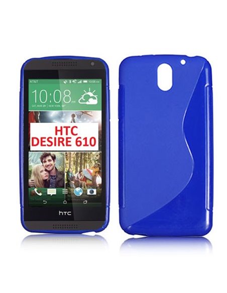 CUSTODIA GEL TPU SILICONE DOUBLE per HTC DESIRE 610 COLORE BLU