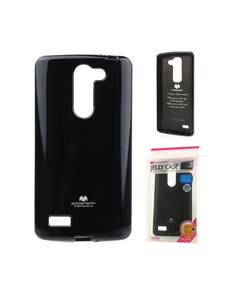 CUSTODIA GEL TPU SILICONE per LG MAGNA, G4C, H525N COLORE NERO LUCIDO CON GLITTER ALTA QUALITA' MERCURY BLISTER