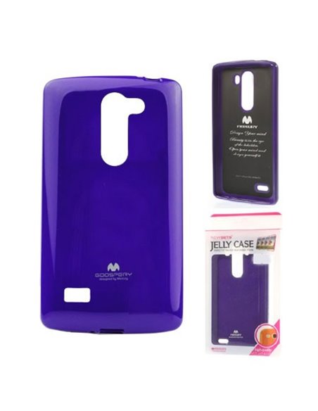 CUSTODIA GEL TPU SILICONE per LG MAGNA, G4C, H525N COLORE VIOLA LUCIDO CON GLITTER ALTA QUALITA' MERCURY BLISTER