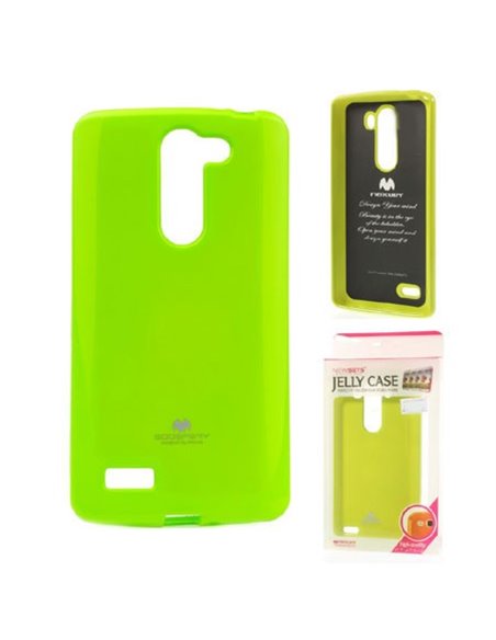 CUSTODIA GEL TPU SILICONE per LG MAGNA, G4C, H525N COLORE VERDE LUCIDO CON GLITTER ALTA QUALITA' MERCURY BLISTER