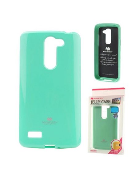 CUSTODIA GEL TPU SILICONE per LG MAGNA, G4C, H525N COLORE VERDE ACQUA LUCIDO CON GLITTER ALTA QUALITA' MERCURY BLISTER