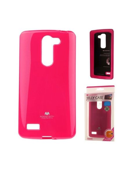 CUSTODIA GEL TPU SILICONE per LG MAGNA, G4C, H525N COLORE FUCSIA LUCIDO CON GLITTER ALTA QUALITA' MERCURY BLISTER