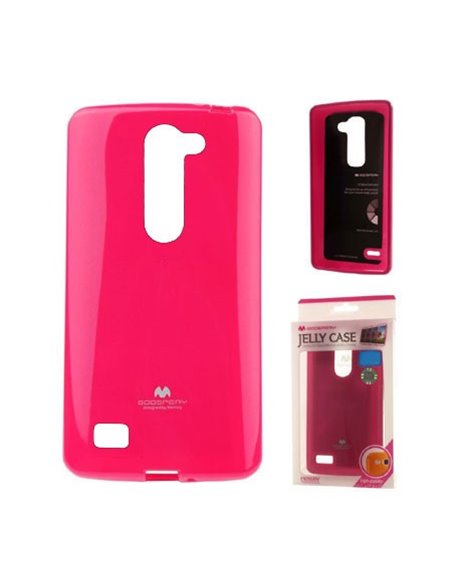 CUSTODIA GEL TPU SILICONE per LG LEON 4G LTE H340N COLORE FUCSIA LUCIDO CON GLITTER ALTA QUALITA' MERCURY BLISTER