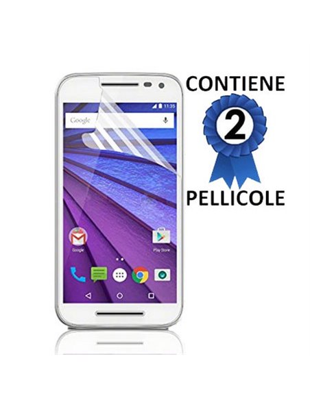 PELLICOLA PROTEGGI DISPLAY per MOTOROLA MOTO G3, MOTO G3 DUAL SIM CONFEZIONE 2 PEZZI