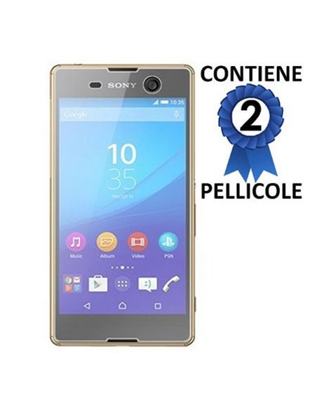 PELLICOLA PROTEGGI DISPLAY per SONY XPERIA M5, XPERIA M5 DUAL CONFEZIONE 2 PEZZI