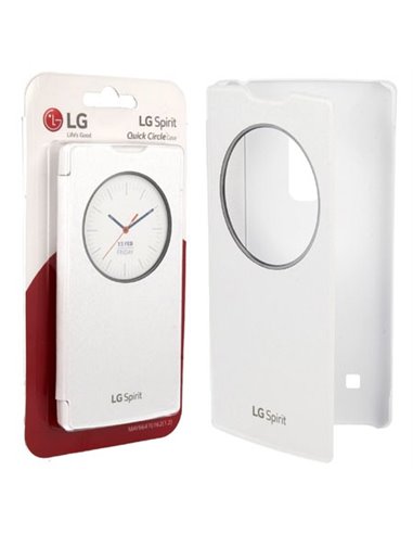 CUSTODIA FLIP QUICK CIRCLE ORIGINALE per LG SPIRIT 4G LTE H440N, H420 CON FINESTRA ID COLORE BIANCO CCF-590 BLISTER