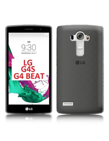 CUSTODIA GEL TPU SILICONE per LG G4 BEAT, G4S, H735 COLORE NERO TRASPARENTE