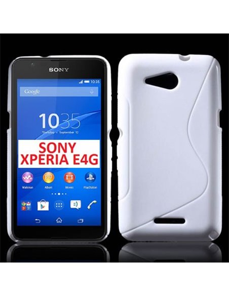 CUSTODIA GEL TPU SILICONE DOUBLE per SONY XPERIA E4G, SONY XPERIA E4G DUAL COLORE BIANCO