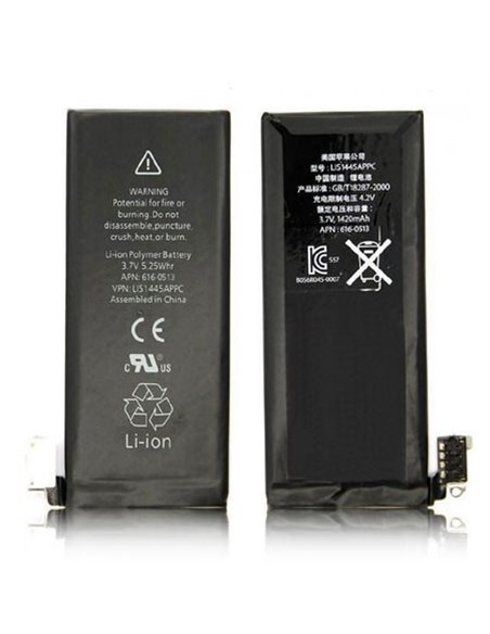 BATTERIA OEM per APPLE IPHONE 4 - APN: 616-0513 - 1420 mAh LI-ION BULK (NO LOGO APPLE)