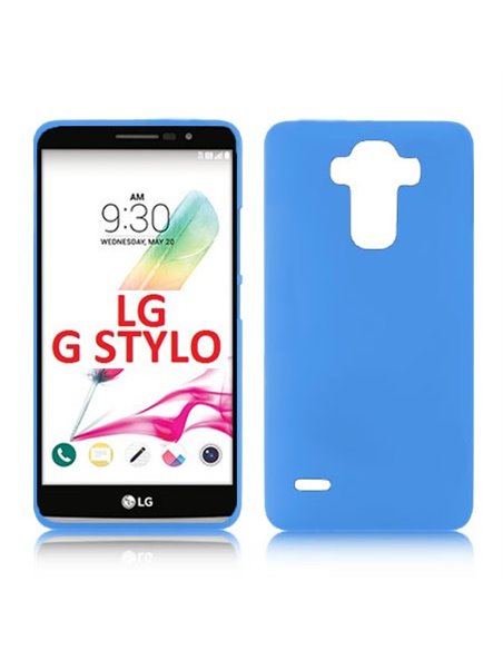 CUSTODIA GEL TPU SILICONE LUCIDA per LG G STYLO H631TN, H630 COLORE AZZURRO