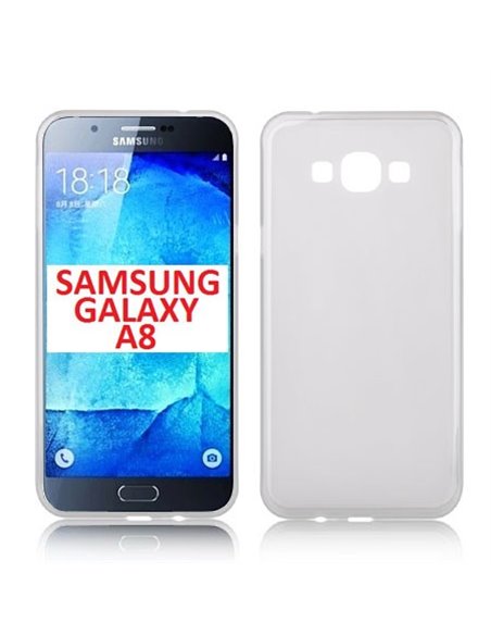 CUSTODIA GEL TPU SILICONE per SAMSUNG SM-A800F GALAXY A8 COLORE BIANCO TRASPARENTE