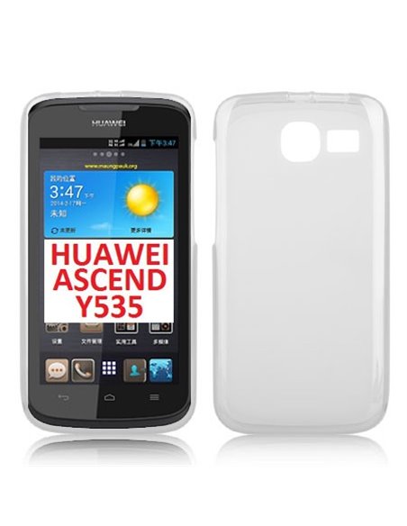 CUSTODIA GEL TPU SILICONE per HUAWEI ASCEND Y535 COLORE BIANCO TRASPARENTE