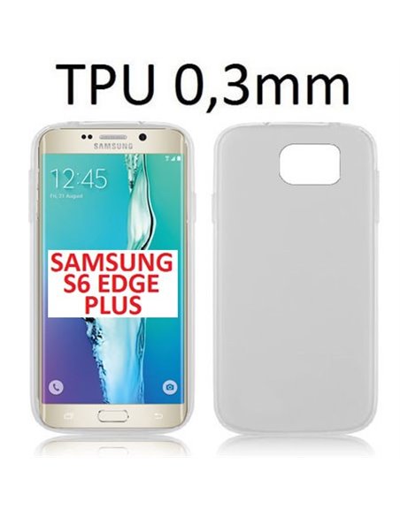 CUSTODIA GEL TPU SILICONE ULTRA SLIM 0,3mm per SAMSUNG SM-G928 GALAXY S6 EDGE PLUS COLORE BIANCO TRASPARENTE