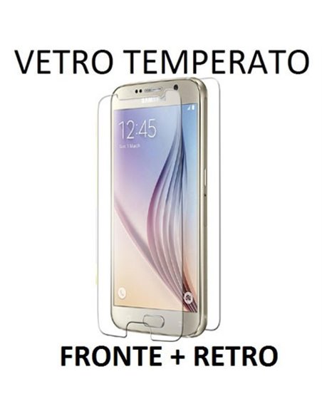 PELLICOLA PROTEGGI DISPLAY VETRO TEMPERATO 0,33mm per SAMSUNG SM-G920 GALAXY S6 FRONTE + RETRO