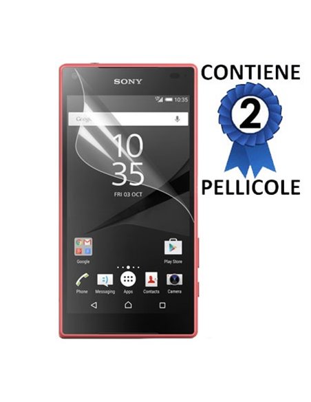 PELLICOLA PROTEGGI DISPLAY per SONY XPERIA Z5, XPERIA Z5 DUAL CONFEZIONE 2 PEZZI