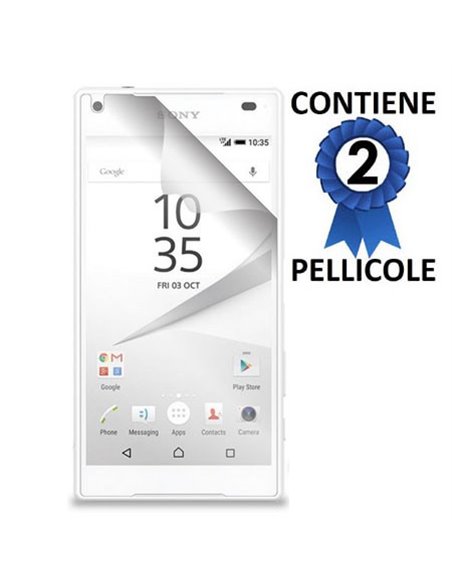 PELLICOLA PROTEGGI DISPLAY per SONY XPERIA Z5 COMPACT E5803, E5823 CONFEZIONE 2 PEZZI