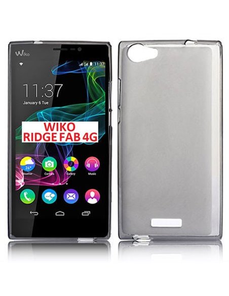 CUSTODIA GEL TPU SILICONE per WIKO RIDGE FAB 4G COLORE NERO - TRASPARENTE