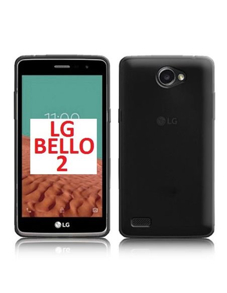 CUSTODIA GEL TPU SILICONE per LG BELLO 2, X150 COLORE NERO TRASPARENTE