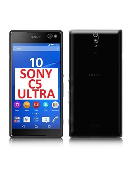 CUSTODIA GEL TPU SILICONE per SONY XPERIA C5 ULTRA, XPERIA C5 ULTRA DUAL COLORE NERO TRASPARENTE