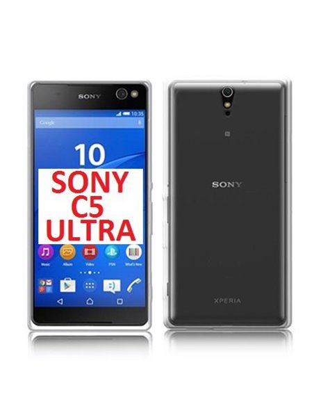 CUSTODIA GEL TPU SILICONE TRASPARENTE per SONY XPERIA C5 ULTRA, XPERIA C5 ULTRA DUAL