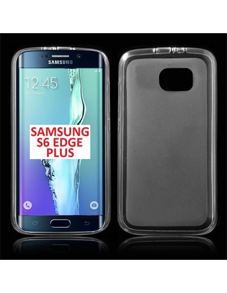 CUSTODIA GEL TPU SILICONE per SAMSUNG SM-G928 GALAXY S6 EDGE PLUS COLORE BIANCO TRASPARENTE