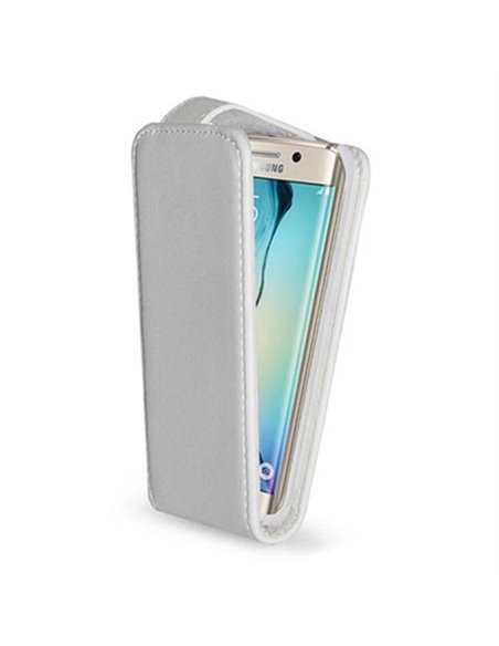 CUSTODIA FLIP VERTICALE SIMILPELLE per SAMSUNG SM-G928 GALAXY S6 EDGE PLUS COLORE BIANCO