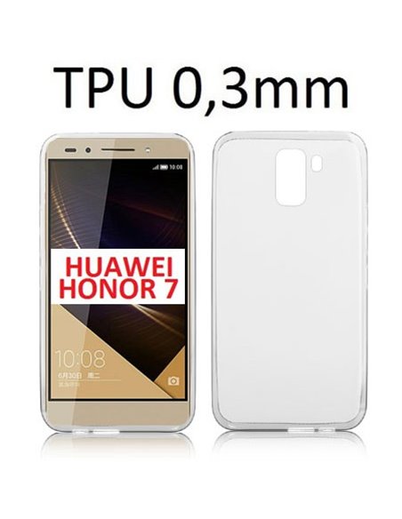 CUSTODIA GEL TPU SILICONE ULTRA SLIM 0,3mm per HUAWEI HONOR 7 COLORE BIANCO TRASPARENTE