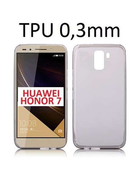 CUSTODIA GEL TPU SILICONE ULTRA SLIM 0,3mm per HUAWEI HONOR 7 COLORE NERO TRASPARENTE