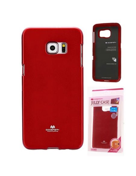 CUSTODIA GEL TPU SILICONE per SAMSUNG SM-G928 GALAXY S6 EDGE PLUS COLORE ROSSO LUCIDO CON GLITTER ALTA QUALITA' MERCURY