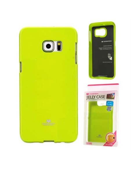 CUSTODIA GEL TPU SILICONE per SAMSUNG SM-G928 GALAXY S6 EDGE PLUS COLORE VERDE LUCIDO CON GLITTER ALTA QUALITA' MERCURY