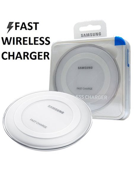 TRAVEL CASA WIRELESS FAST CHARGER ORIGINALE SAMSUNG per GALAXY S6 EDGE PLUS E MODELLI SUCCESSIVI COLORE BIANCO BLISTER