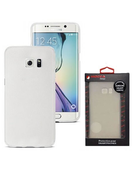 CUSTODIA GEL TPU SILICONE per SAMSUNG SM-G928 GALAXY S6 EDGE PLUS COLORE BIANCO-TRASPARENTE ALTA QUALITA' MOCCA BLISTER