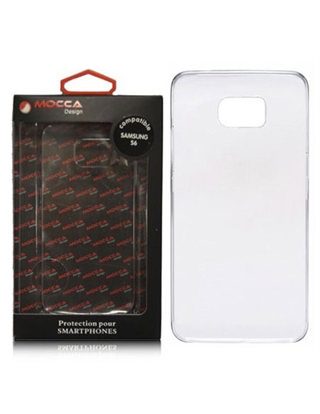 CUSTODIA BACK RIGIDA TRASPARENTE per SAMSUNG SM-G920 GALAXY S6 ALTA QUALITA' MOCCA BLISTER