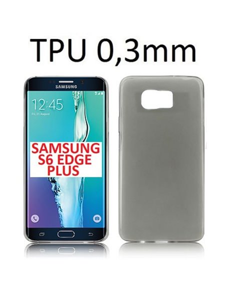 CUSTODIA GEL TPU SILICONE ULTRA SLIM 0,3mm per SAMSUNG SM-G928 GALAXY S6 EDGE PLUS COLORE NERO TRASPARENTE