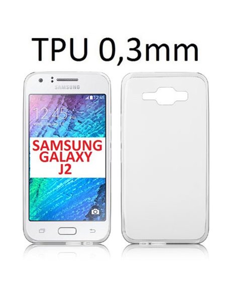 CUSTODIA GEL TPU SILICONE ULTRA SLIM 0,3mm TRASPARENTE per SAMSUNG SM-J200F GALAXY J2