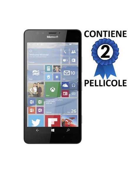 PELLICOLA PROTEGGI DISPLAY per MICROSOFT LUMIA 950, LUMIA 950 DUAL CONFEZIONE 2 PEZZI