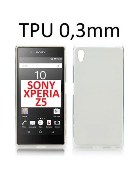 CUSTODIA GEL TPU SILICONE ULTRA SLIM 0,3mm TRASPARENTE per SONY XPERIA Z5, XPERIA Z5 DUAL